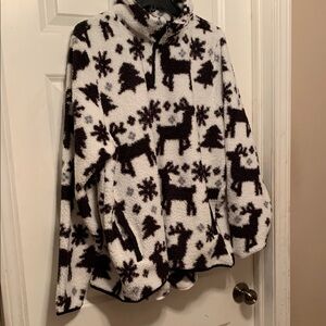Vera Bradley Black and White Fleece Jacket 2X
